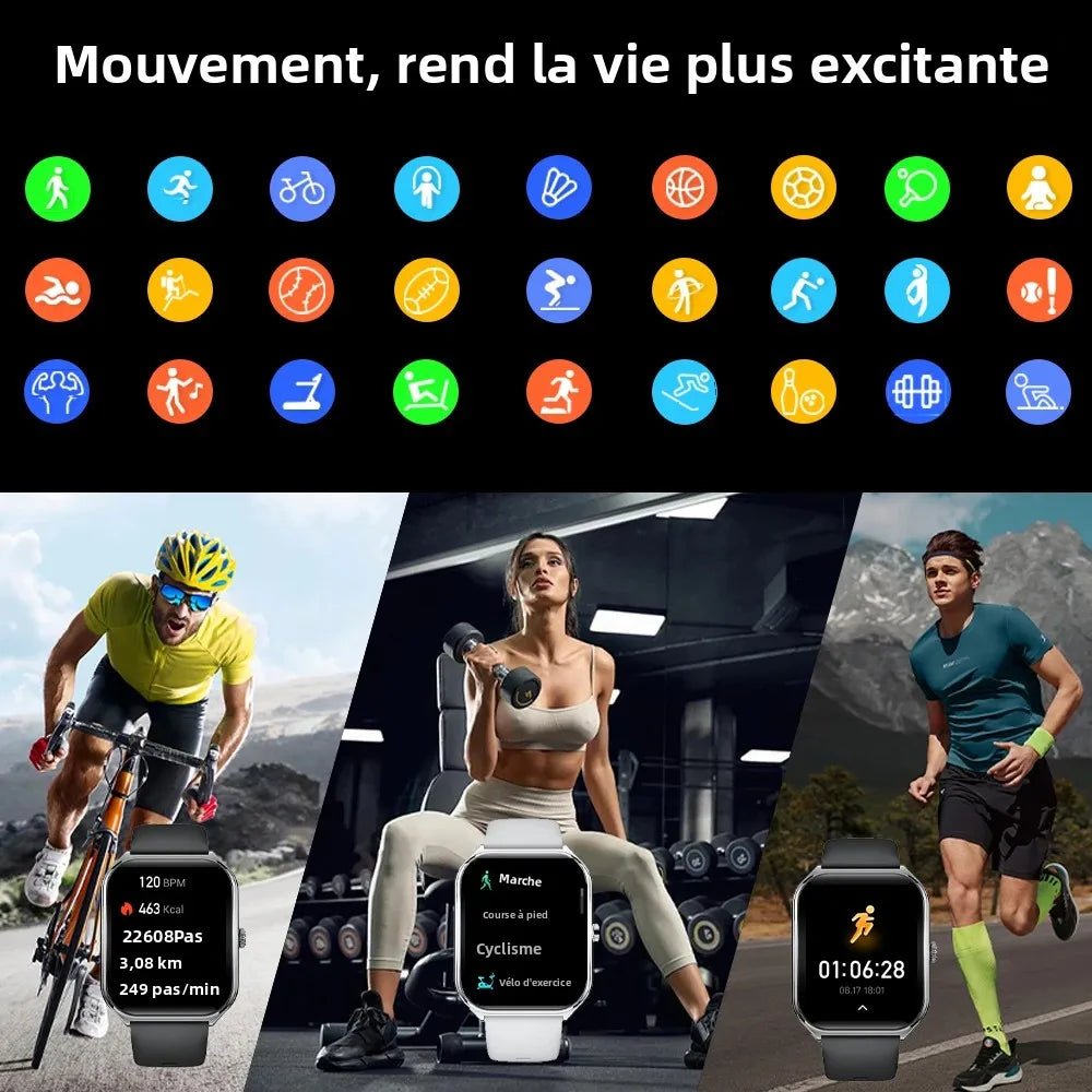 New Ultra Thin Smart Watch Men 1.96&