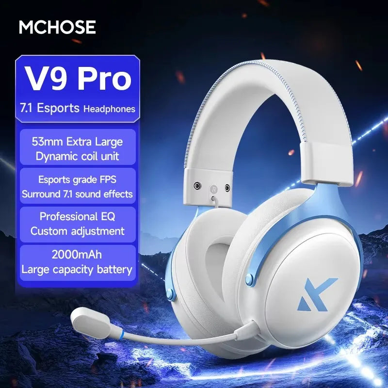MCHOSE V9 Pro 2 Headset with Microphone Three Mode Bluetooth Wireless Computer PC Gamer Headphones Accessories V9 Pro MCHOSE