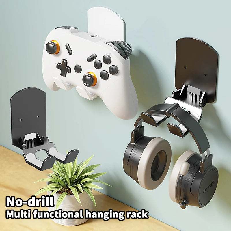 Universal Headphone Stand Adhesive Plastic Wall Mount Hanger Under Desk Headset Rack Holder Support for Gaming Earphone Bracket,