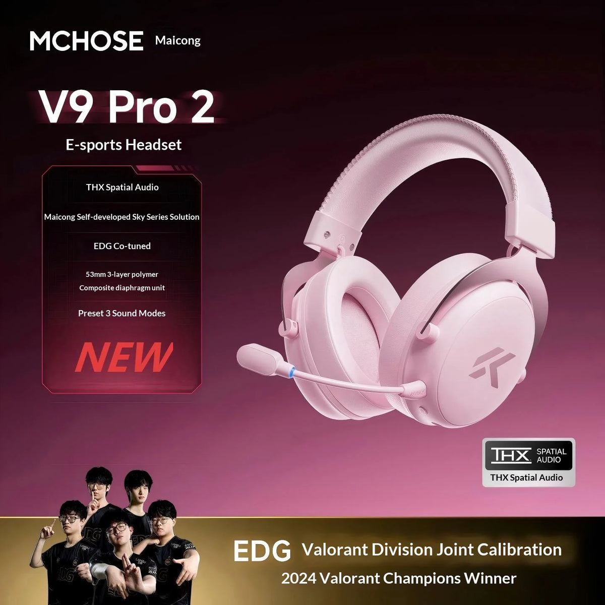 MCHOSE V9 Pro 2 Headset with Microphone Three Mode Bluetooth Wireless Computer PC Gamer Headphones Accessories V9 Pro MCHOSE
