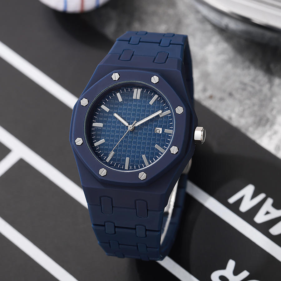 TG-2904 Nouvelles montres-bracelets pour hommes, montres à quartz étanches avec calendrier, montres à quartz en plastique pour hommes