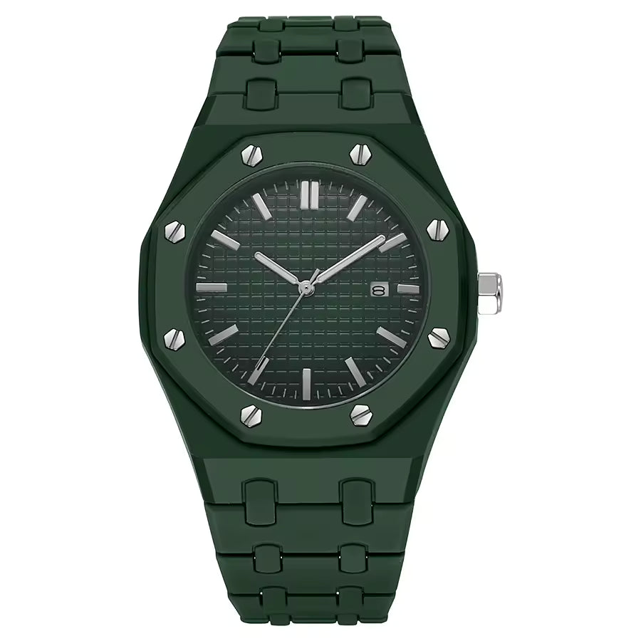 TG-2904 Nouvelles montres-bracelets pour hommes, montres à quartz étanches avec calendrier, montres à quartz en plastique pour hommes