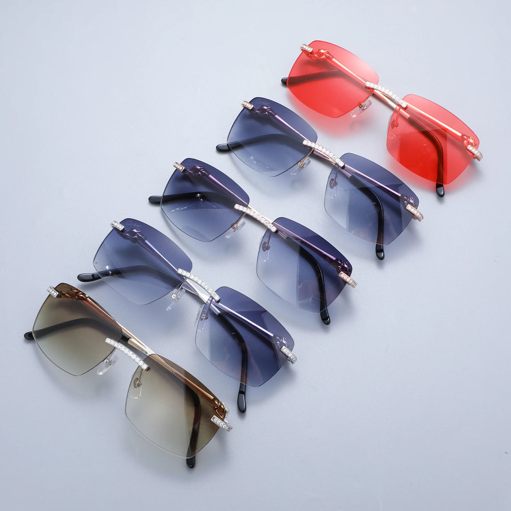 Multiple Styles Glasses Anti Reflective Sunglasses Fashion Moissanite Diamond Glasses