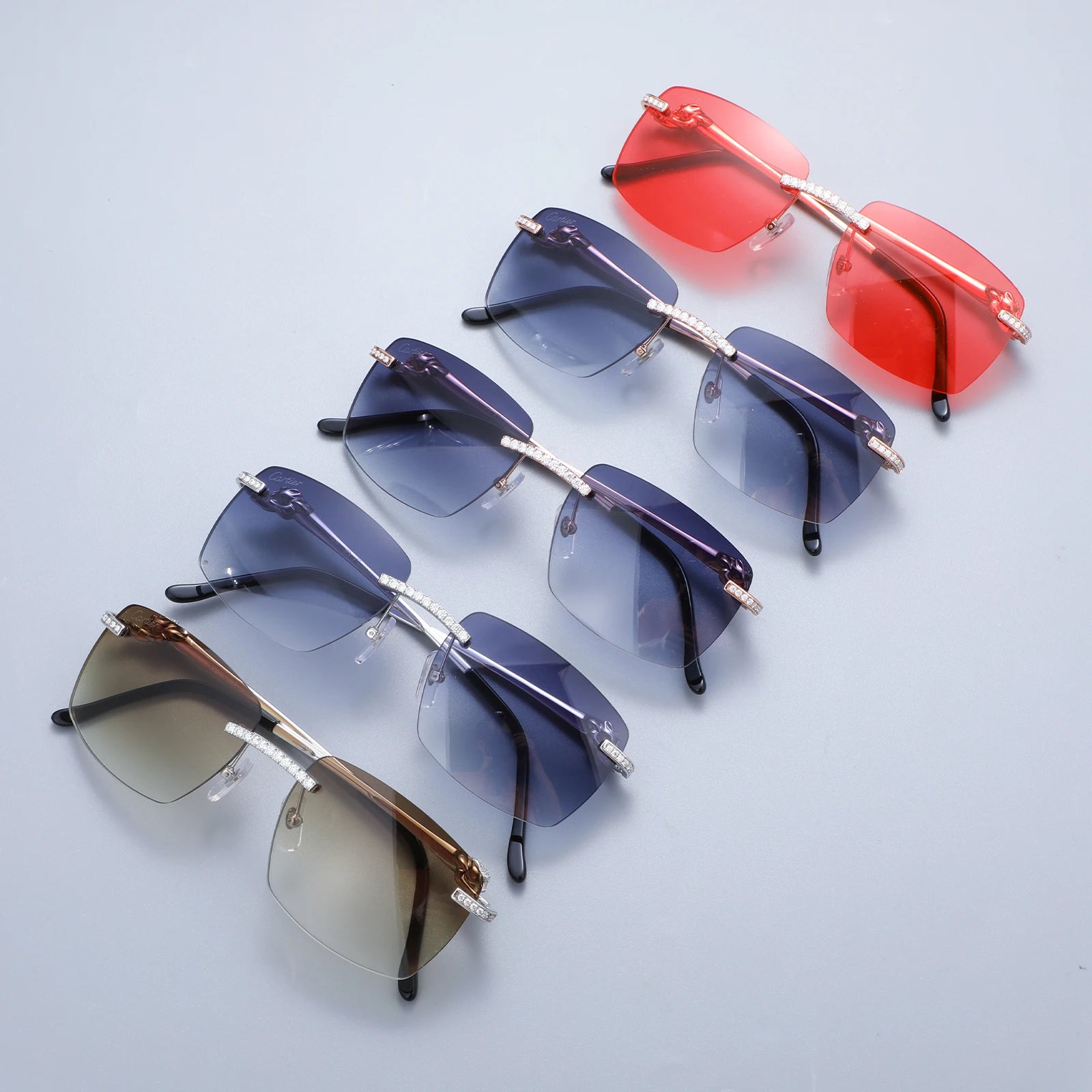 Multiple Styles Glasses Anti Reflective Sunglasses Fashion Moissanite Diamond Glasses