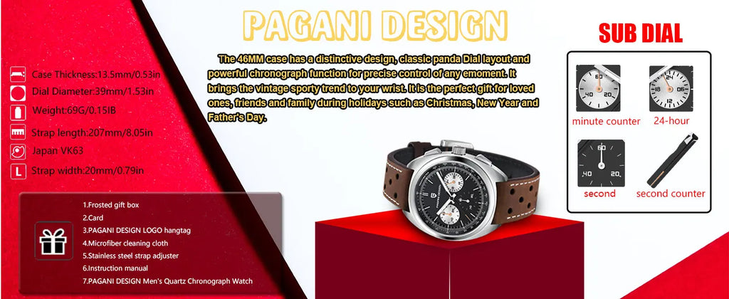 PAGANI DESIGN modèle VK63, chronographe