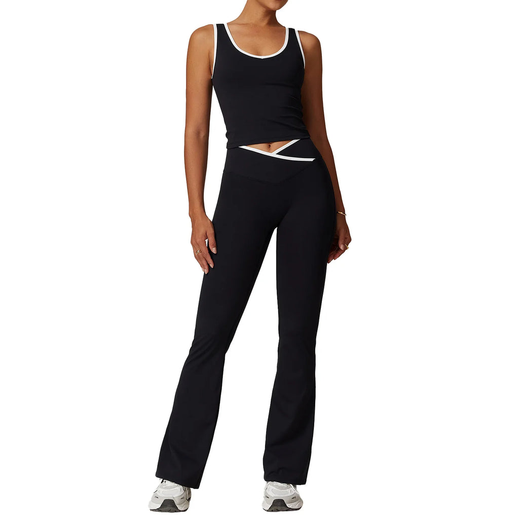 Wholesale High Waist Yoga Outfit Women 4 Piece Vest Crop Top Bra Gym Leggings Shorts Fitness Clothes Sport Set