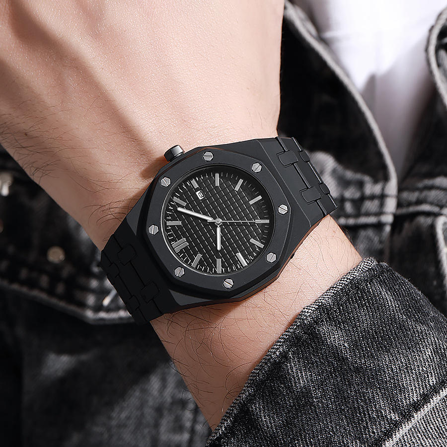 TG-2904 Nouvelles montres-bracelets pour hommes, montres à quartz étanches avec calendrier, montres à quartz en plastique pour hommes