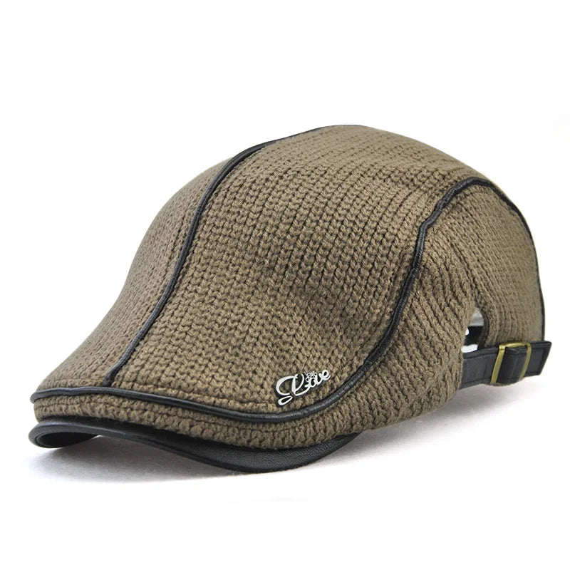 JAMONT 2019 High Quality Brand Knitted Beret Casquette Homme Leather Flat Cap for Men Boina Hombre Visor Hat Planas Snapback Hat