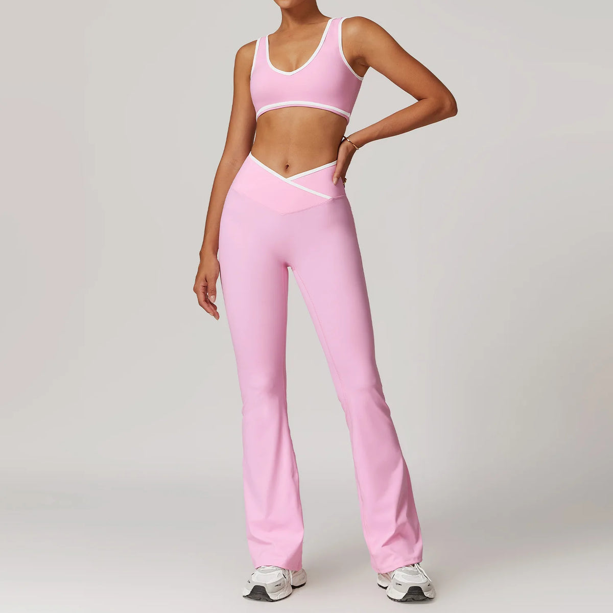 Wholesale High Waist Yoga Outfit Women 4 Piece Vest Crop Top Bra Gym Leggings Shorts Fitness Clothes Sport Set