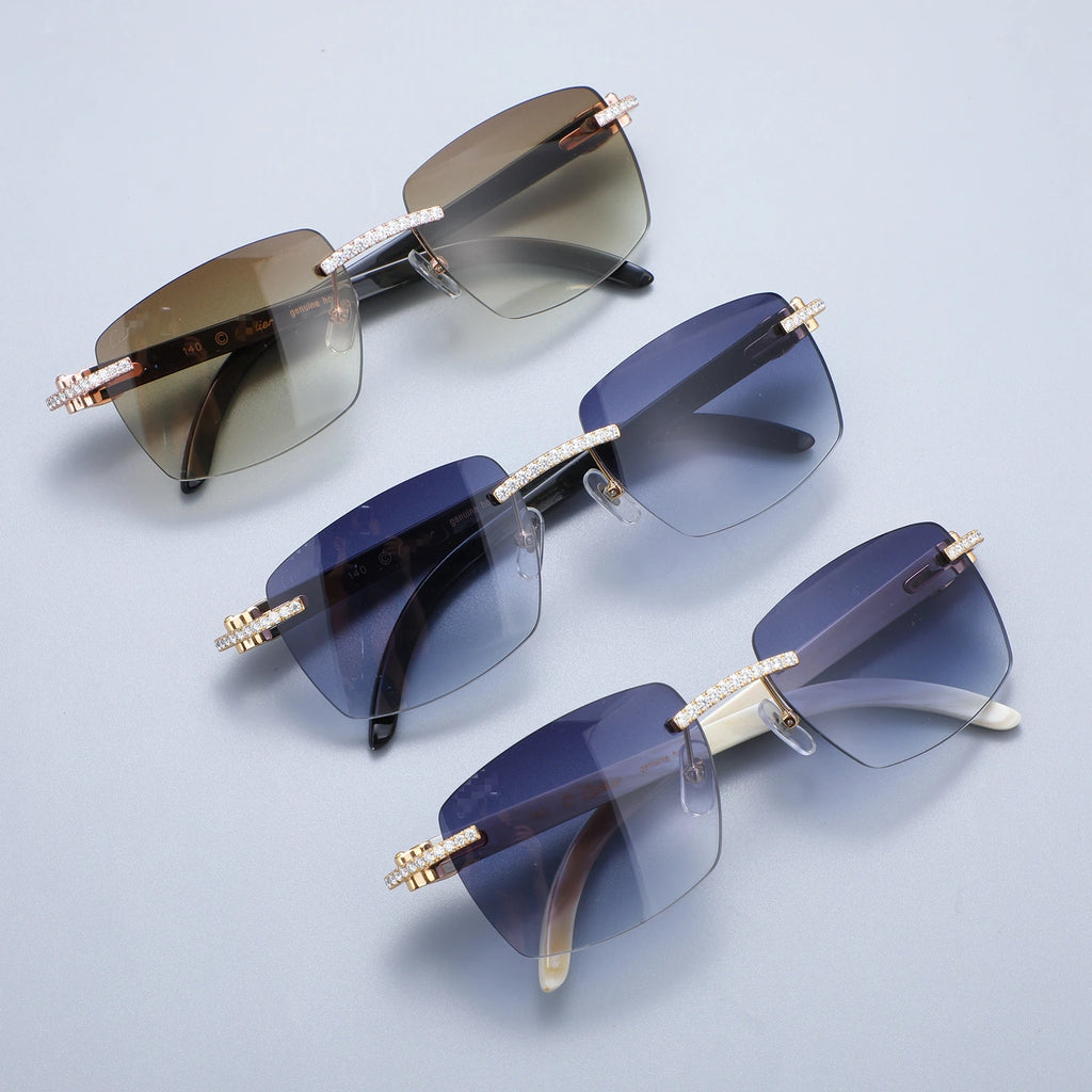 Multiple Styles Glasses Anti Reflective Sunglasses Fashion Moissanite Diamond Glasses