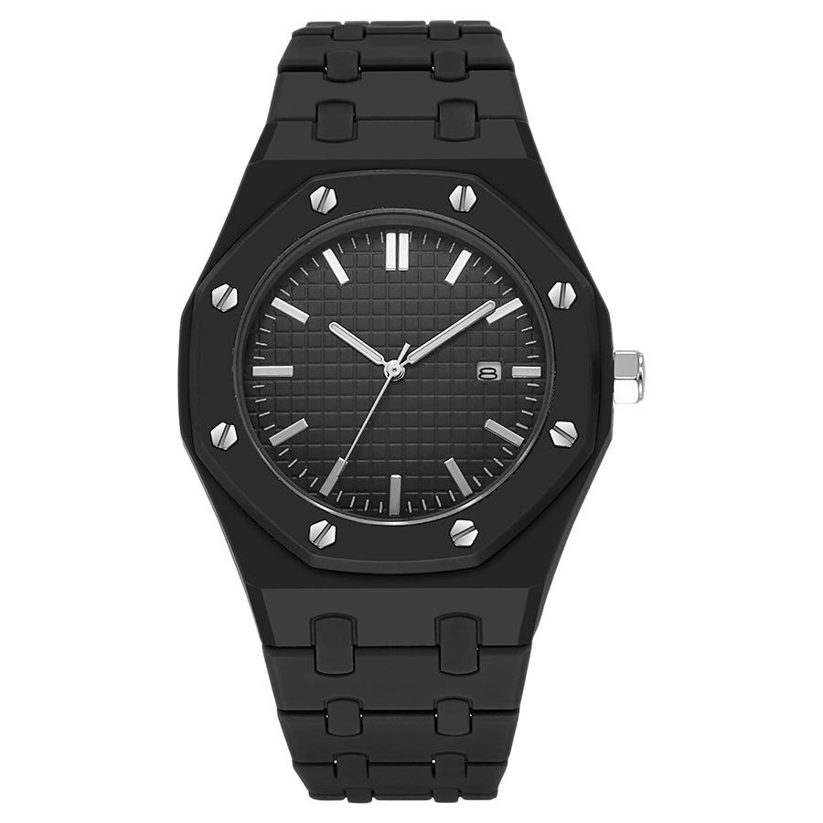 TG-2904 Nouvelles montres-bracelets pour hommes, montres à quartz étanches avec calendrier, montres à quartz en plastique pour hommes