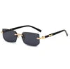 Women Rimless Rectangle Sunglasses Pink Gradient Eyeglasses Frameless Eyewear Travel Shades Sunshade UV400 Sunglasses Rimless