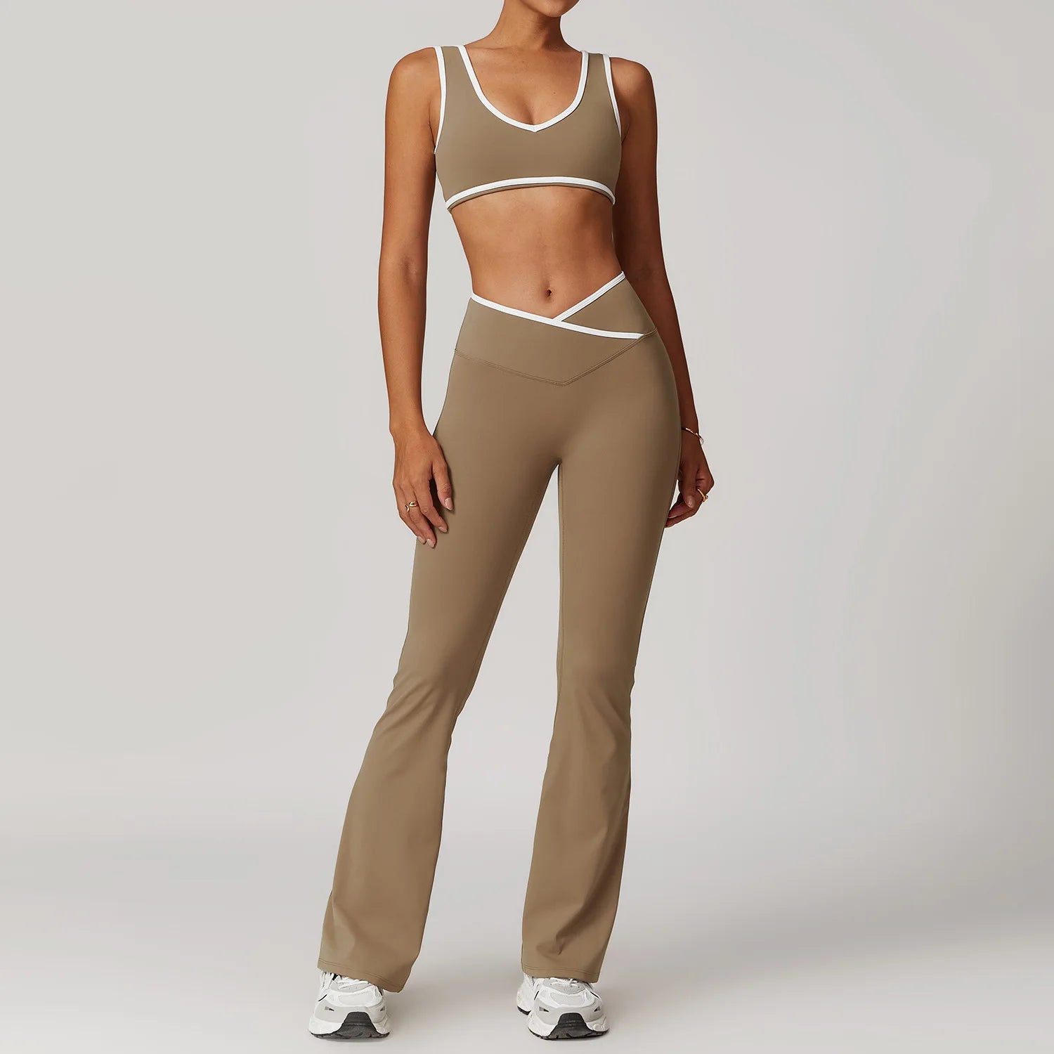 Wholesale High Waist Yoga Outfit Women 4 Piece Vest Crop Top Bra Gym Leggings Shorts Fitness Clothes Sport Set