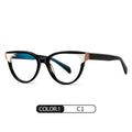 Colorful Mens Acetate Eyeglasses Cat Eyes Design Anti Blue Light Eyewear 2026 Round Eyeglasses Frames