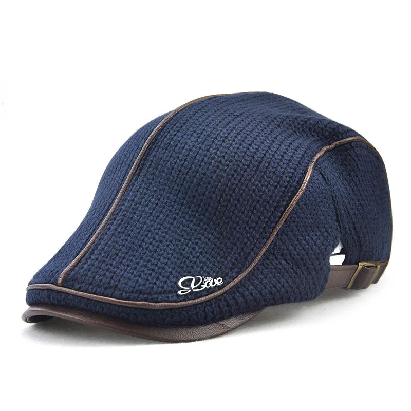 JAMONT 2019 High Quality Brand Knitted Beret Casquette Homme Leather Flat Cap for Men Boina Hombre Visor Hat Planas Snapback Hat
