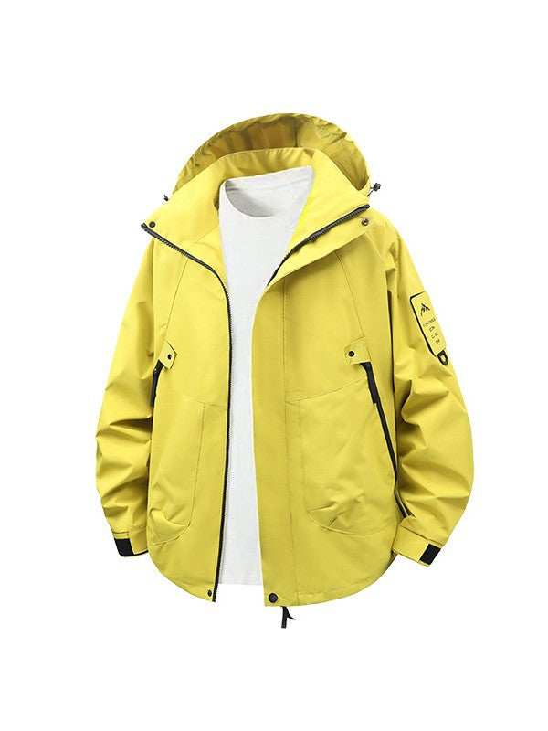 Jacket Men's 2025 Spring and Autum Loose Workwear Windproof and Waterproof Jacket Hooded Mountaineering Jacket Functional
