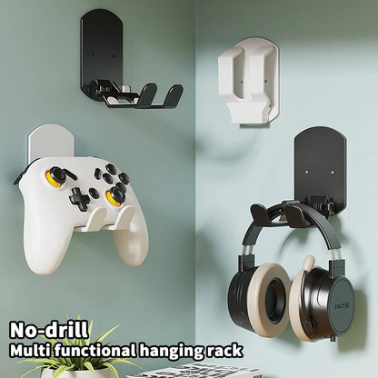 Universal Headphone Stand Adhesive Plastic Wall Mount Hanger Under Desk Headset Rack Holder Support for Gaming Earphone Bracket,