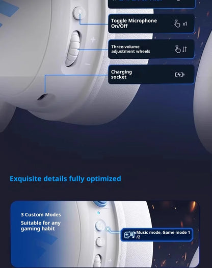 MCHOSE V9 Pro 2 Headset with Microphone Three Mode Bluetooth Wireless Computer PC Gamer Headphones Accessories V9 Pro MCHOSE