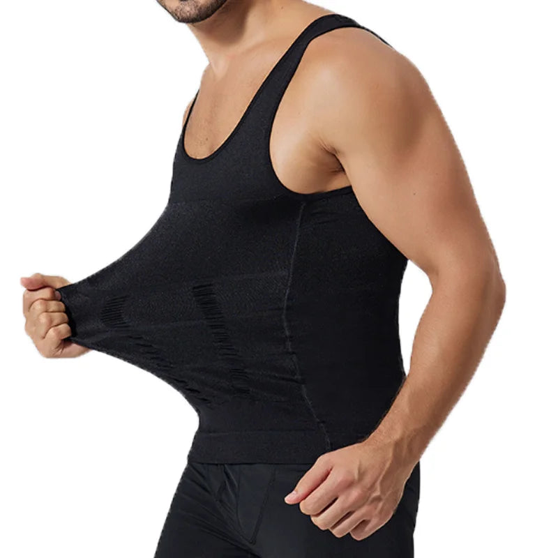 Men Compression Body Shaper Vest Slimming Tank Tops Waist Trainer Belly Control Undershirts Shapewear Weight Loss Workout Vest