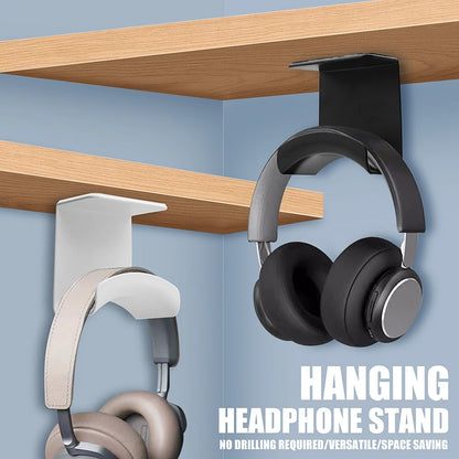 Universal Headphone Stand Adhesive Plastic Wall Mount Hanger Under Desk Headset Rack Holder Support for Gaming Earphone Bracket,