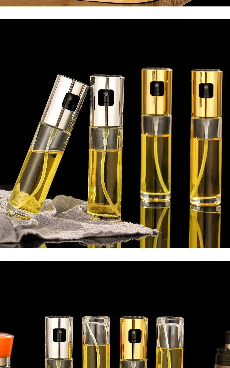 Glass Spray Bottle Kitchen Tool Spray Oiler Seasoning Condiment Bottle Pump Oil Pot Leak-Proof Grill BBQ Sprayer Oil Dispenser