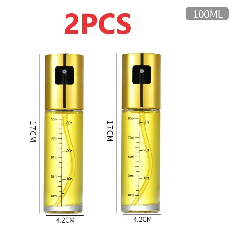 Glass Spray Bottle Kitchen Tool Spray Oiler Seasoning Condiment Bottle Pump Oil Pot Leak-Proof Grill BBQ Sprayer Oil Dispenser