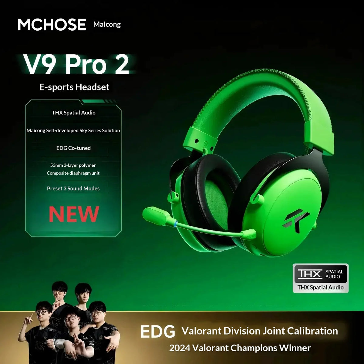MCHOSE V9 Pro 2 Headset with Microphone Three Mode Bluetooth Wireless Computer PC Gamer Headphones Accessories V9 Pro MCHOSE