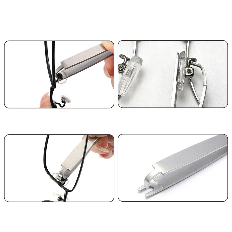 Glasses Nose Pad Install Tool Professional Glasses Screw Tweezer Glasses Frame Adjuster Eyeglass Curvature Adjuster Bender