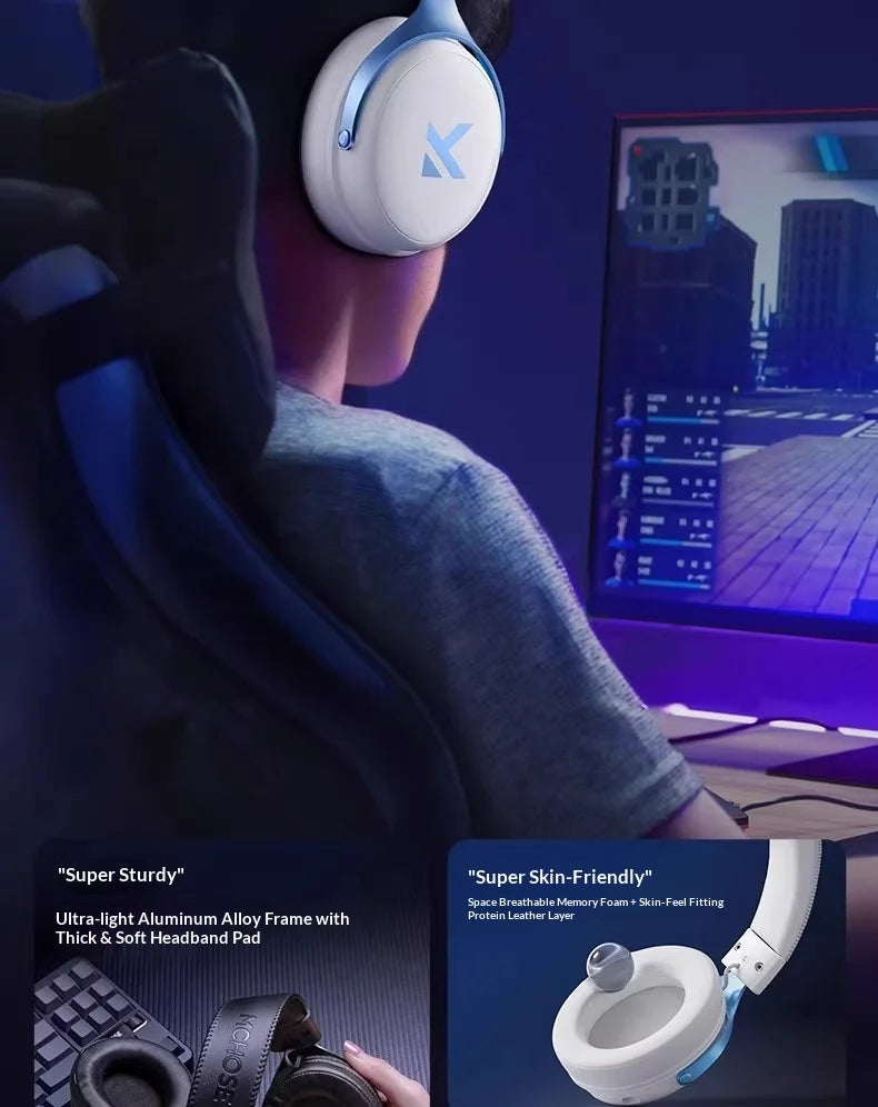 MCHOSE V9 Pro 2 Headset with Microphone Three Mode Bluetooth Wireless Computer PC Gamer Headphones Accessories V9 Pro MCHOSE