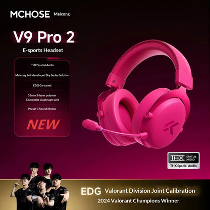 MCHOSE V9 Pro 2 Headset with Microphone Three Mode Bluetooth Wireless Computer PC Gamer Headphones Accessories V9 Pro MCHOSE