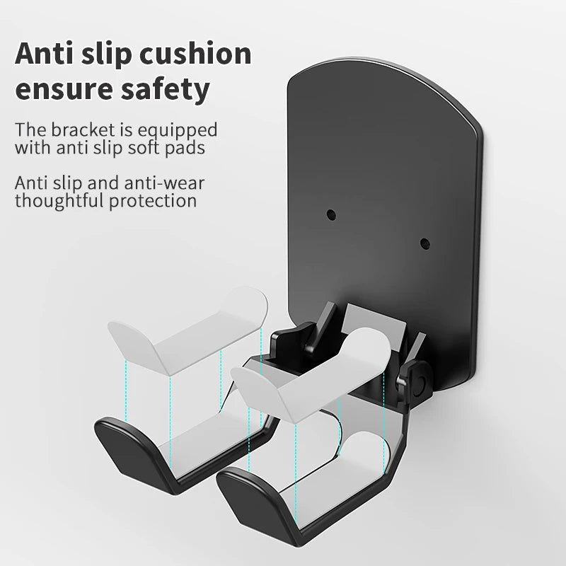 Universal Headphone Stand Adhesive Plastic Wall Mount Hanger Under Desk Headset Rack Holder Support for Gaming Earphone Bracket,