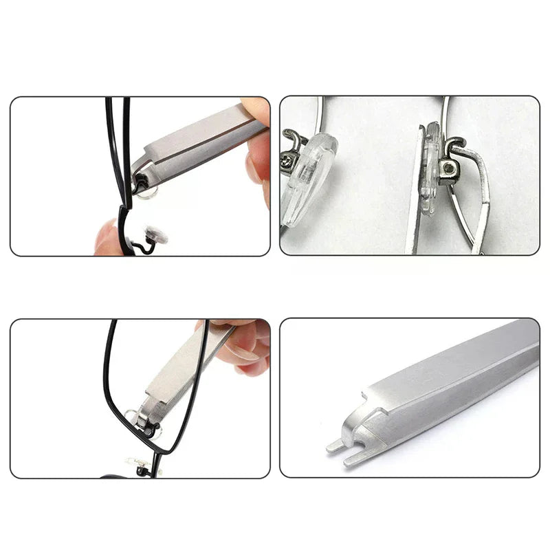 Glasses Nose Pad Install Tool Professional Glasses Screw Tweezer Glasses Frame Adjuster Eyeglass Curvature Adjuster Bender