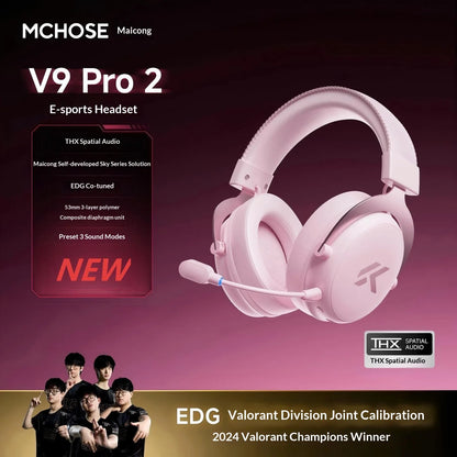 MCHOSE V9 Pro 2 Headset with Microphone Three Mode Bluetooth Wireless Computer PC Gamer Headphones Accessories V9 Pro MCHOSE