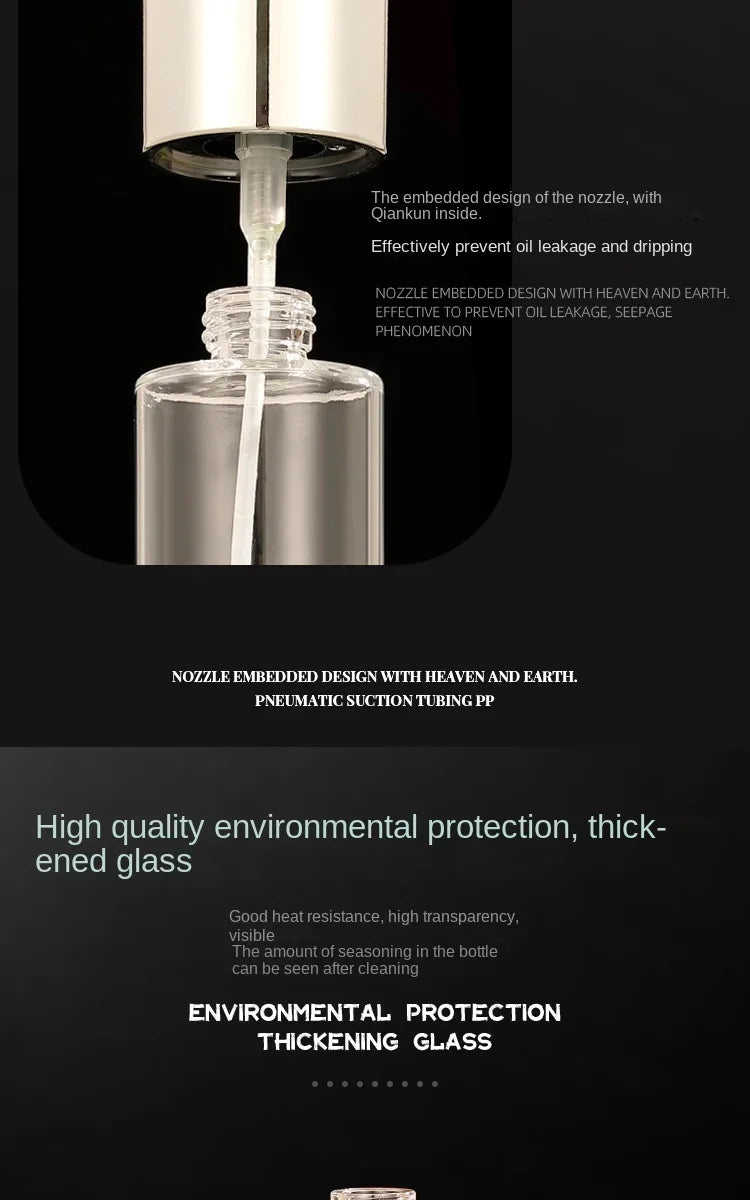 Glass Spray Bottle Kitchen Tool Spray Oiler Seasoning Condiment Bottle Pump Oil Pot Leak-Proof Grill BBQ Sprayer Oil Dispenser