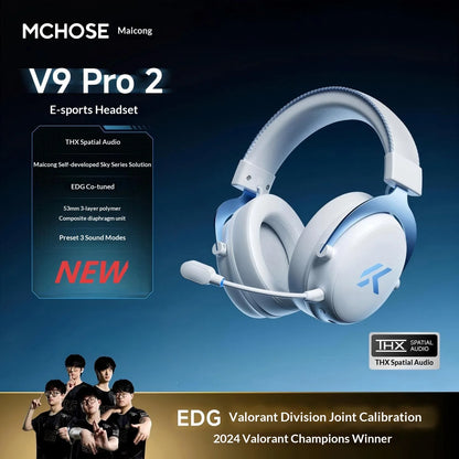 MCHOSE V9 Pro 2 Headset with Microphone Three Mode Bluetooth Wireless Computer PC Gamer Headphones Accessories V9 Pro MCHOSE