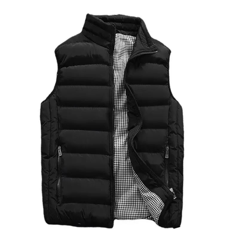 Men Vest Windproof Vest Men Jacket Sleeveless Vest Winter Jacket Casual Coat Men Down Cotton Warm Thick Waistcoat Thick Gilet