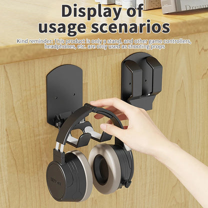 Universal Headphone Stand Adhesive Plastic Wall Mount Hanger Under Desk Headset Rack Holder Support for Gaming Earphone Bracket,