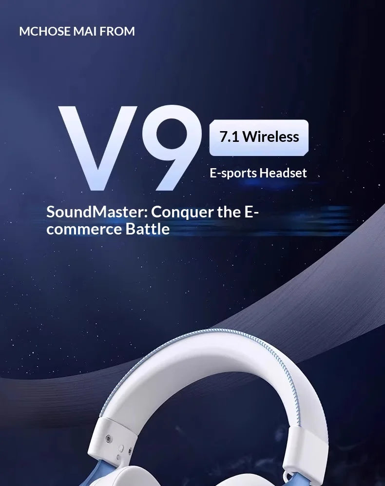 MCHOSE V9 Pro 2 Headset with Microphone Three Mode Bluetooth Wireless Computer PC Gamer Headphones Accessories V9 Pro MCHOSE