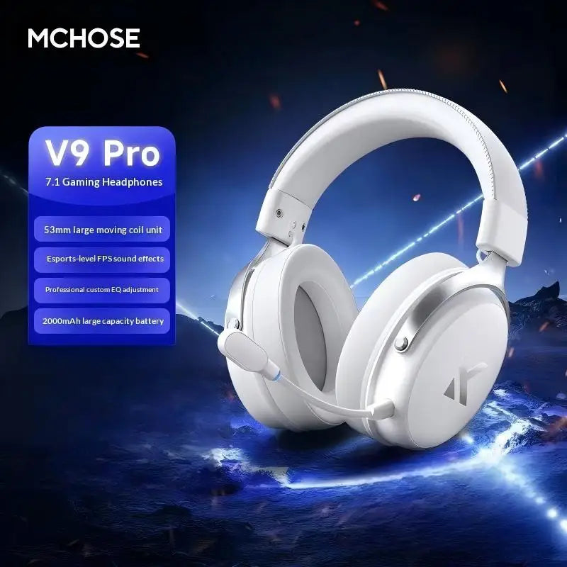MCHOSE V9 Pro 2 Headset with Microphone Three Mode Bluetooth Wireless Computer PC Gamer Headphones Accessories V9 Pro MCHOSE