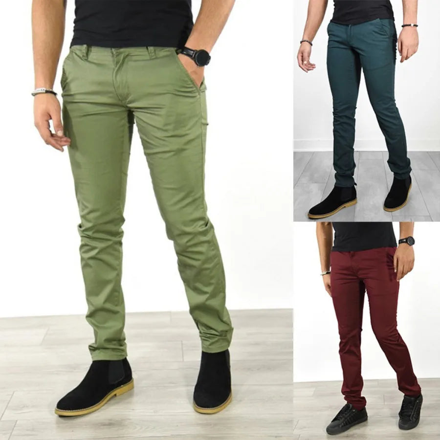2026 New Casual Pants Men's Classic Style Fashion Business Slim Straight Trousers Solid Daily Versatile Men Clothing Pantalones