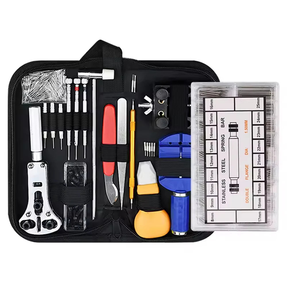 147 Parts Watch Repair Tool Kit for Disassembly Installation Maintenance Adjusting Straps Replacing Batteries