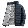 Graphene Self-heating Down Jacket Men Solid Windproof Pleated Padded Jackets Man Stand Collar Classical Warm Winter Parkas Male