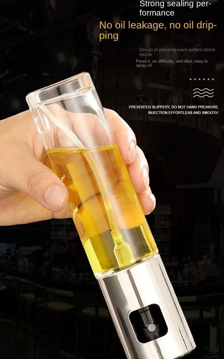 Glass Spray Bottle Kitchen Tool Spray Oiler Seasoning Condiment Bottle Pump Oil Pot Leak-Proof Grill BBQ Sprayer Oil Dispenser