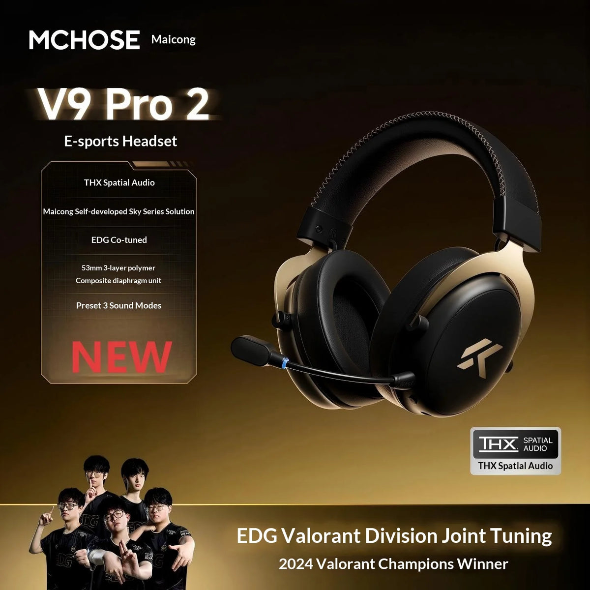MCHOSE V9 Pro 2 Headset with Microphone Three Mode Bluetooth Wireless Computer PC Gamer Headphones Accessories V9 Pro MCHOSE