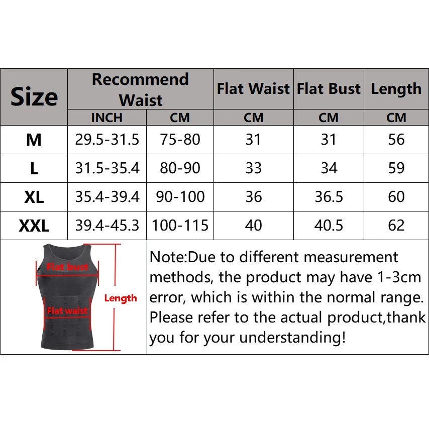 Men Compression Body Shaper Vest Slimming Tank Tops Waist Trainer Belly Control Undershirts Shapewear Weight Loss Workout Vest
