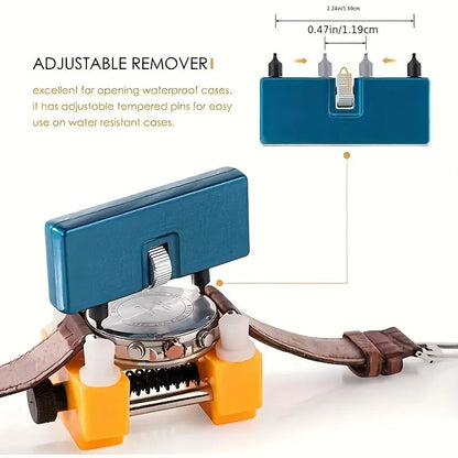 1 Set Watch Battery Replacement Tool Kit, Watch Back Case Remover And Watch Opener Repair Kit Tool Adjuste