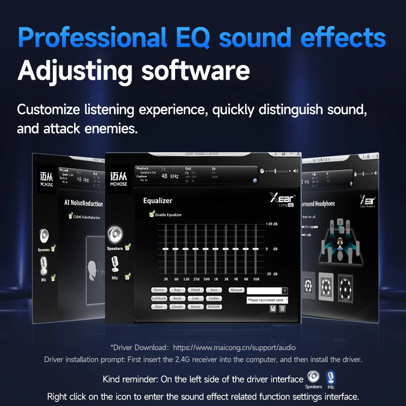 MCHOSE V9 Pro 2 Headset with Microphone Three Mode Bluetooth Wireless Computer PC Gamer Headphones Accessories V9 Pro MCHOSE