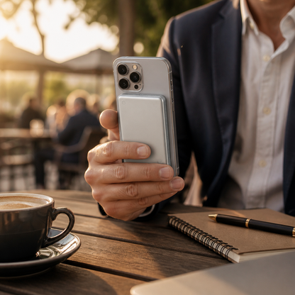Batterie externe magnétique sans fil personnalisable avec logo